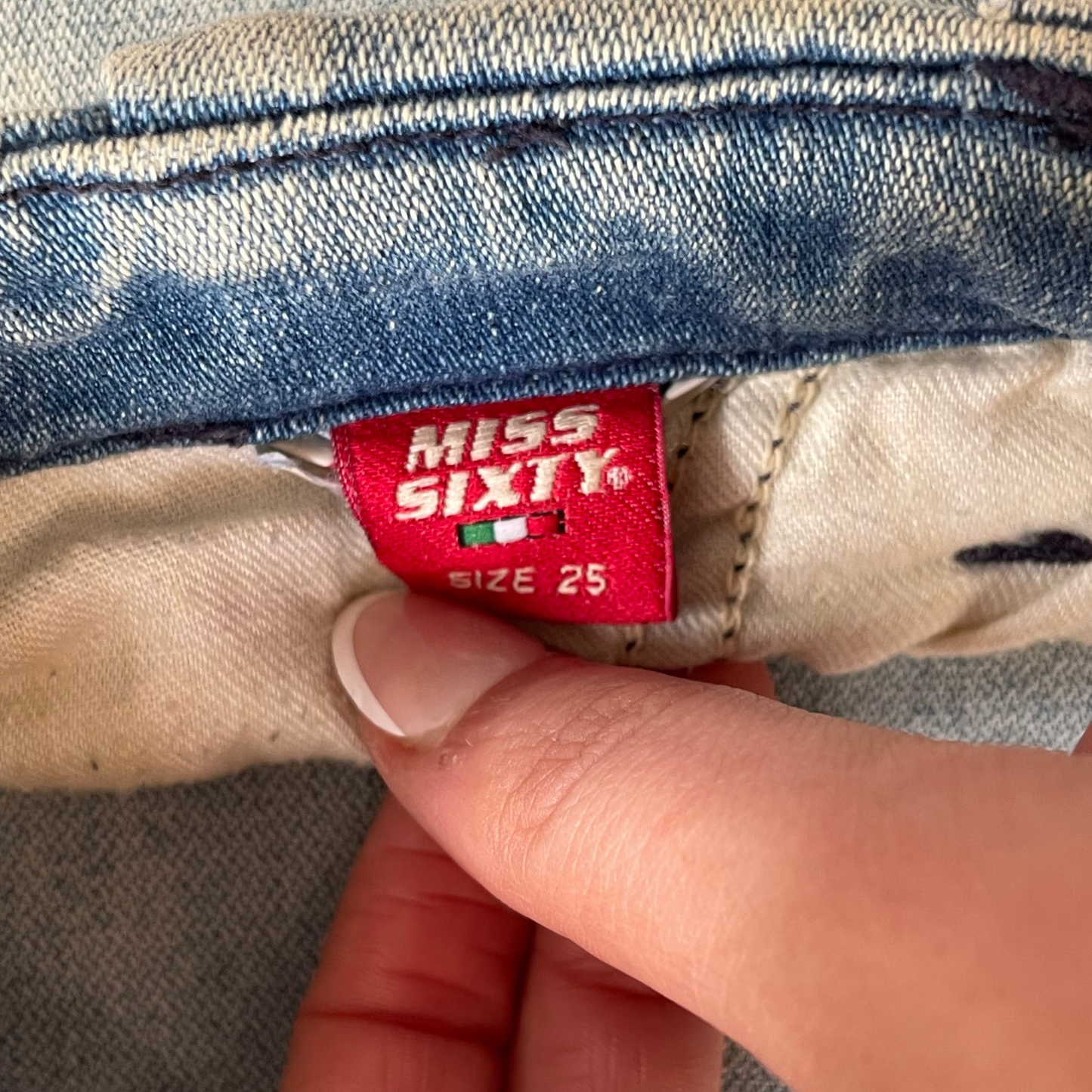 light wash low rise jeans