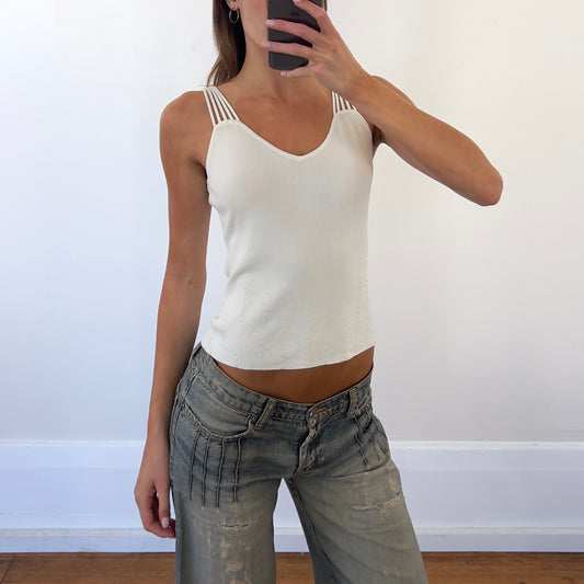 white beaded tank