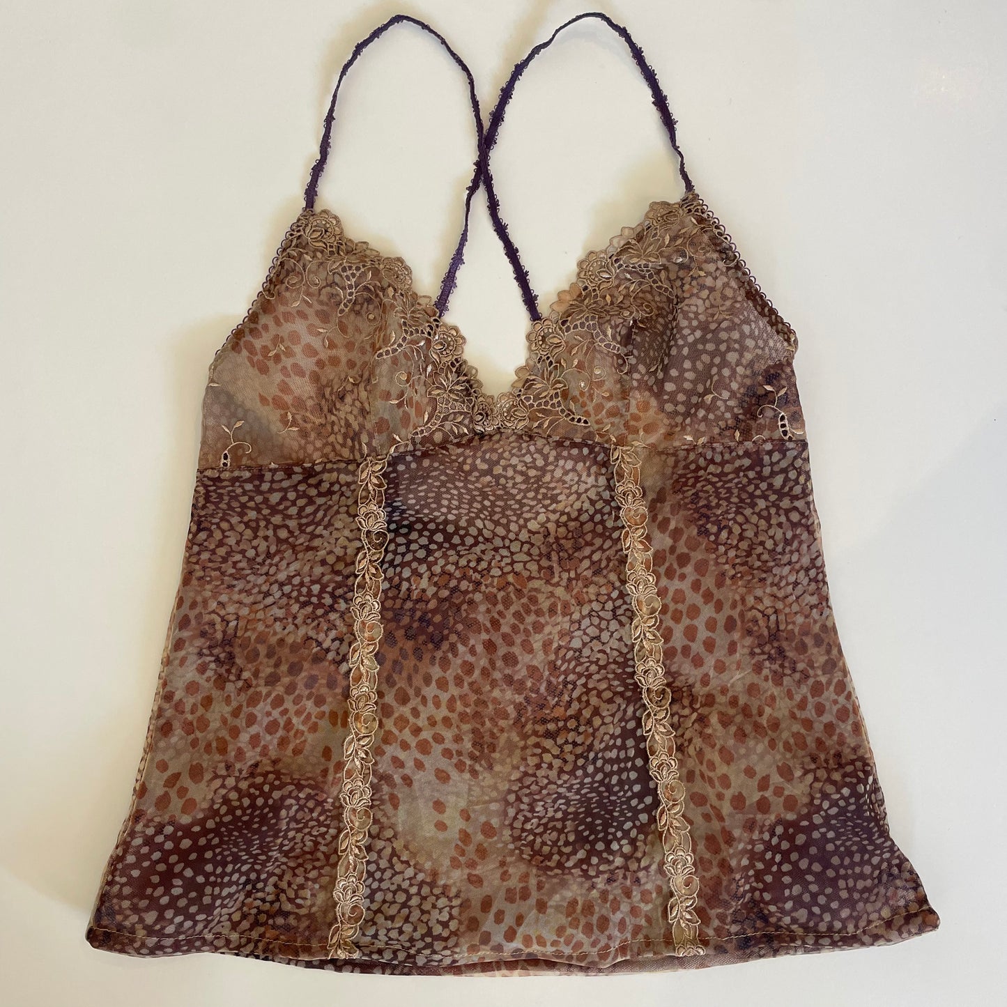 vintage mesh printed cami