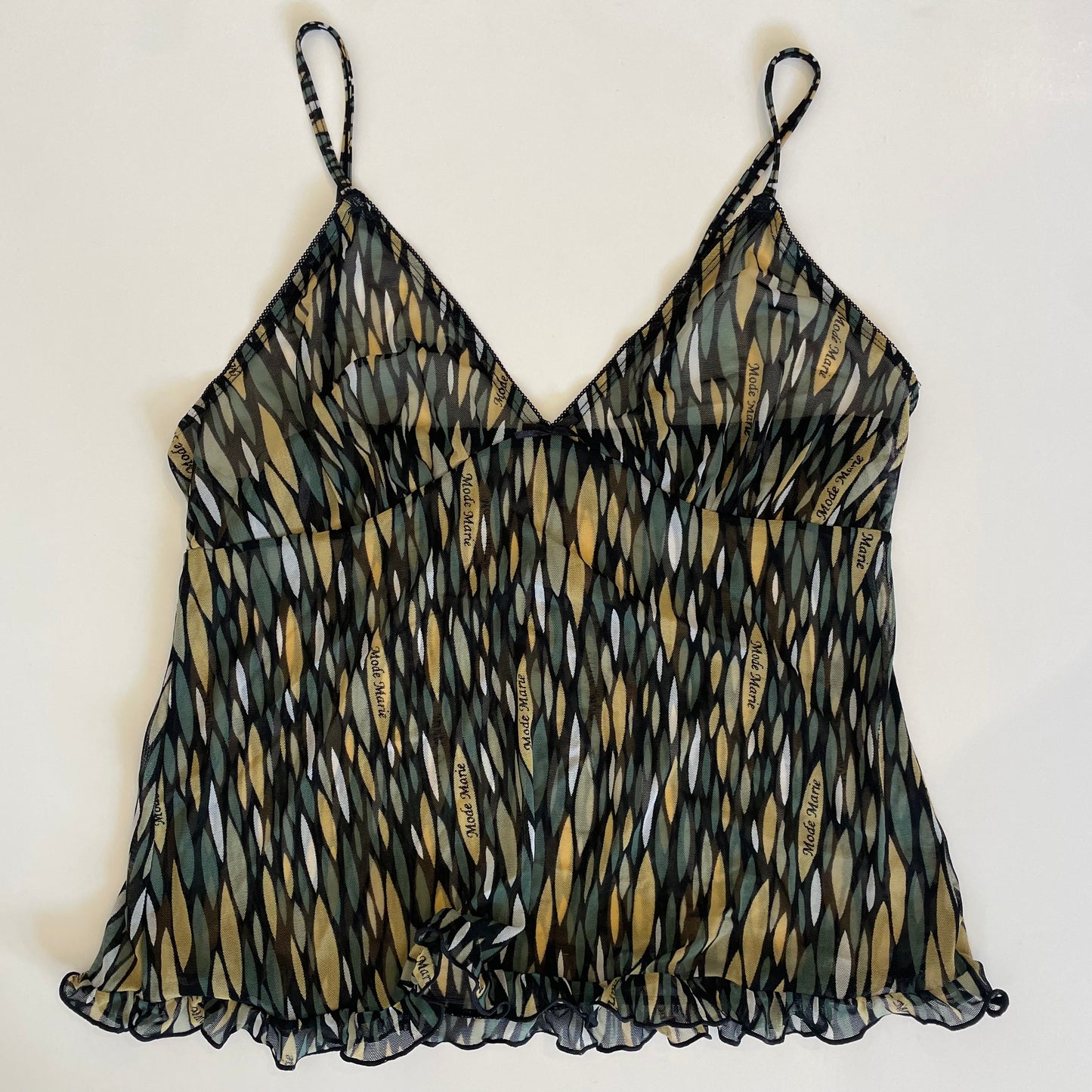 y2k printed mesh cami