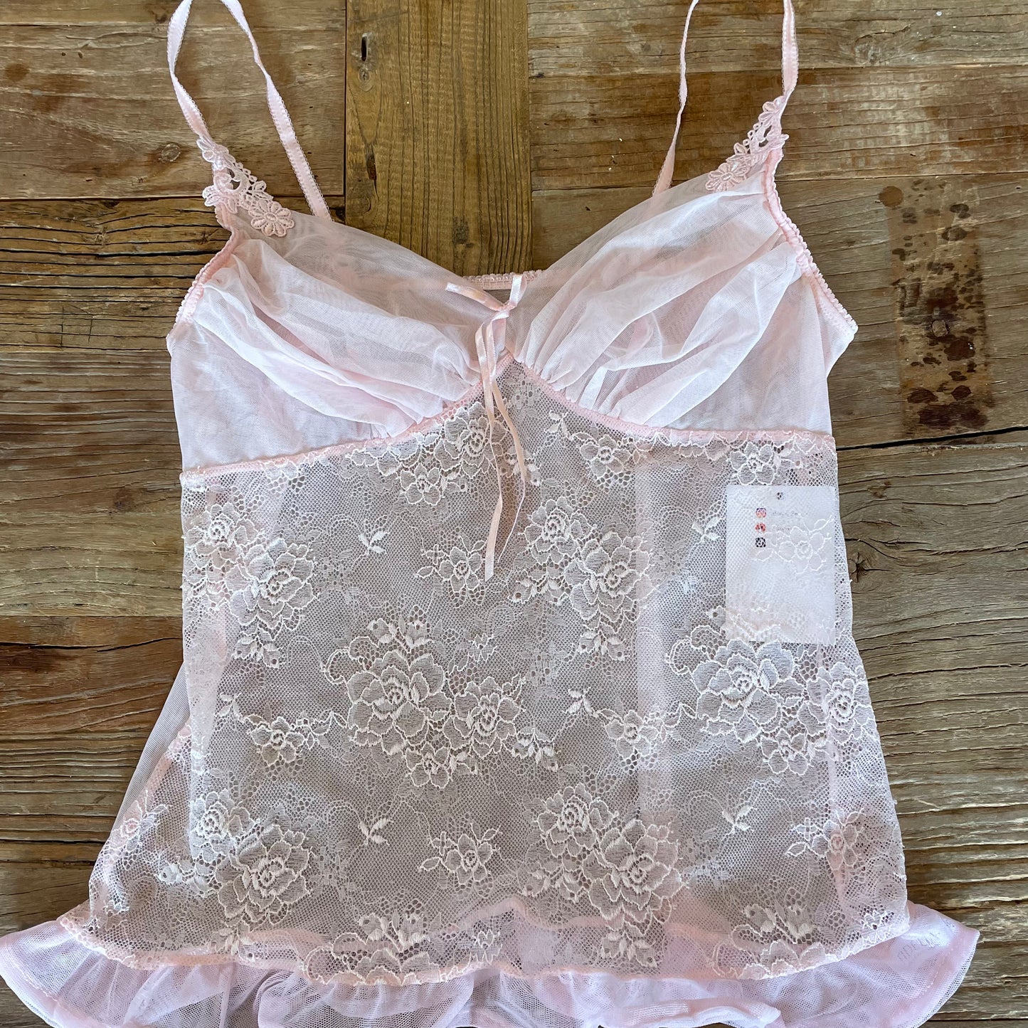 deadstock pink lace cami