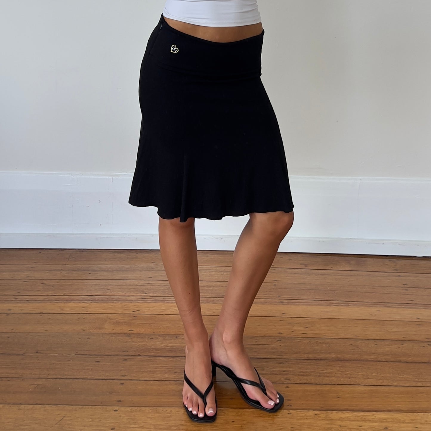 black midi skirt