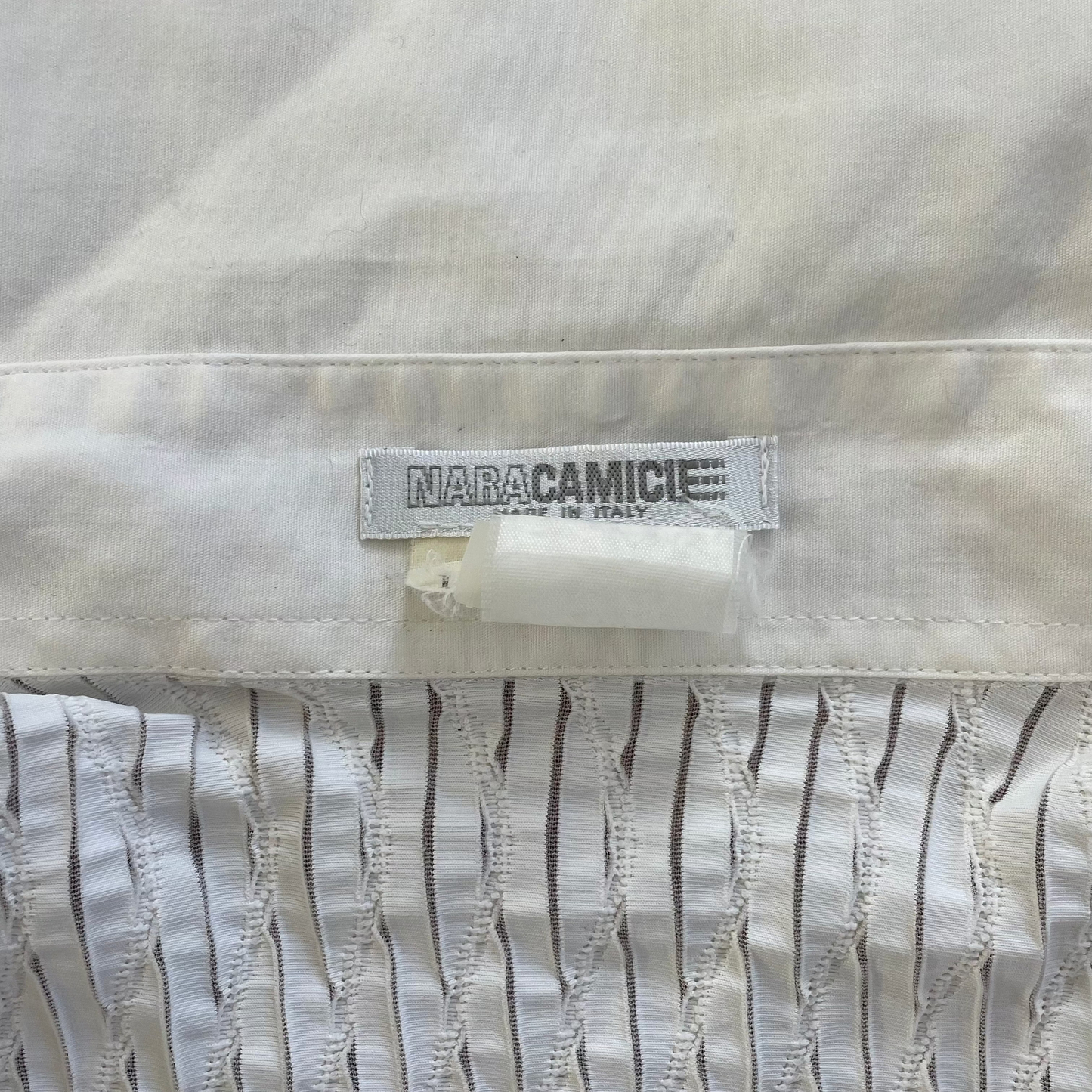 white textured zip shirt