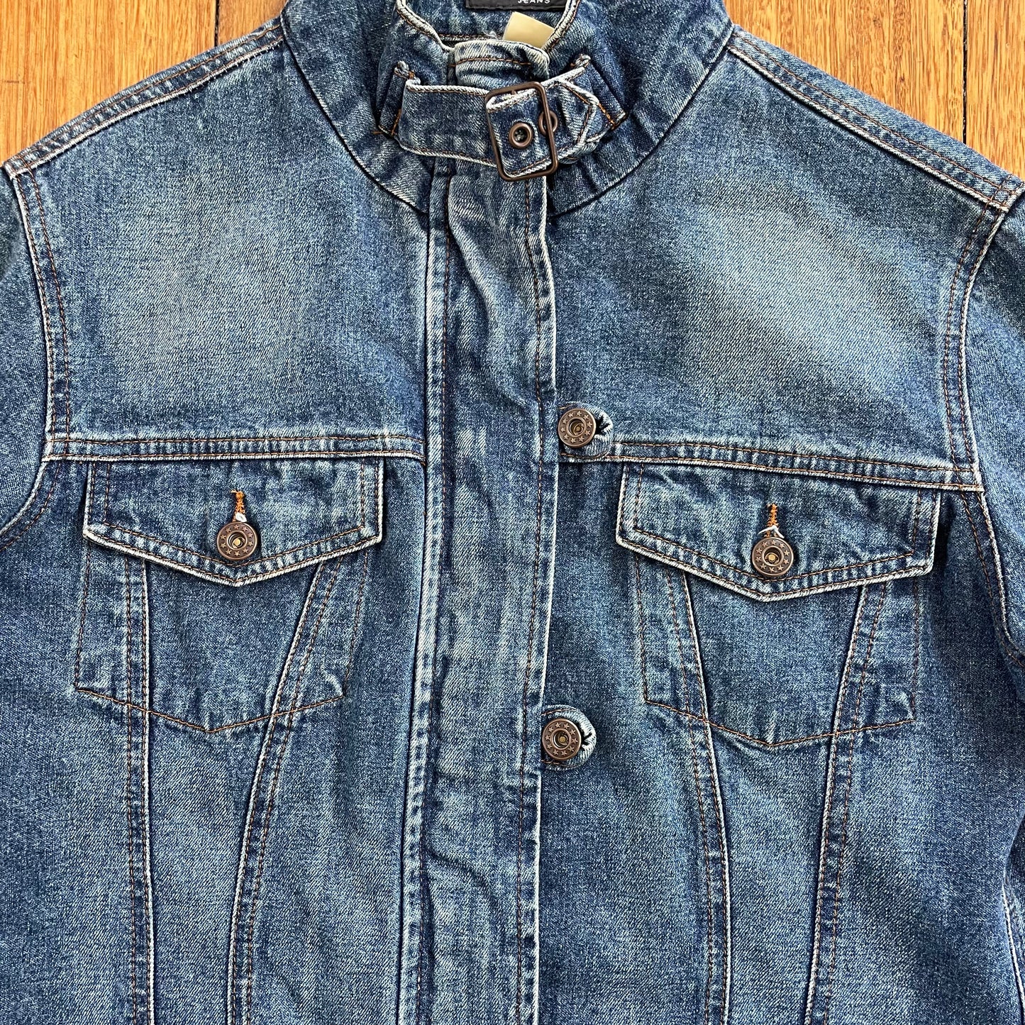denim zip/button up jacket