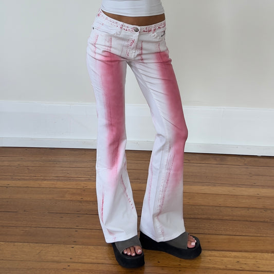 deadstock pink/white denim jeans