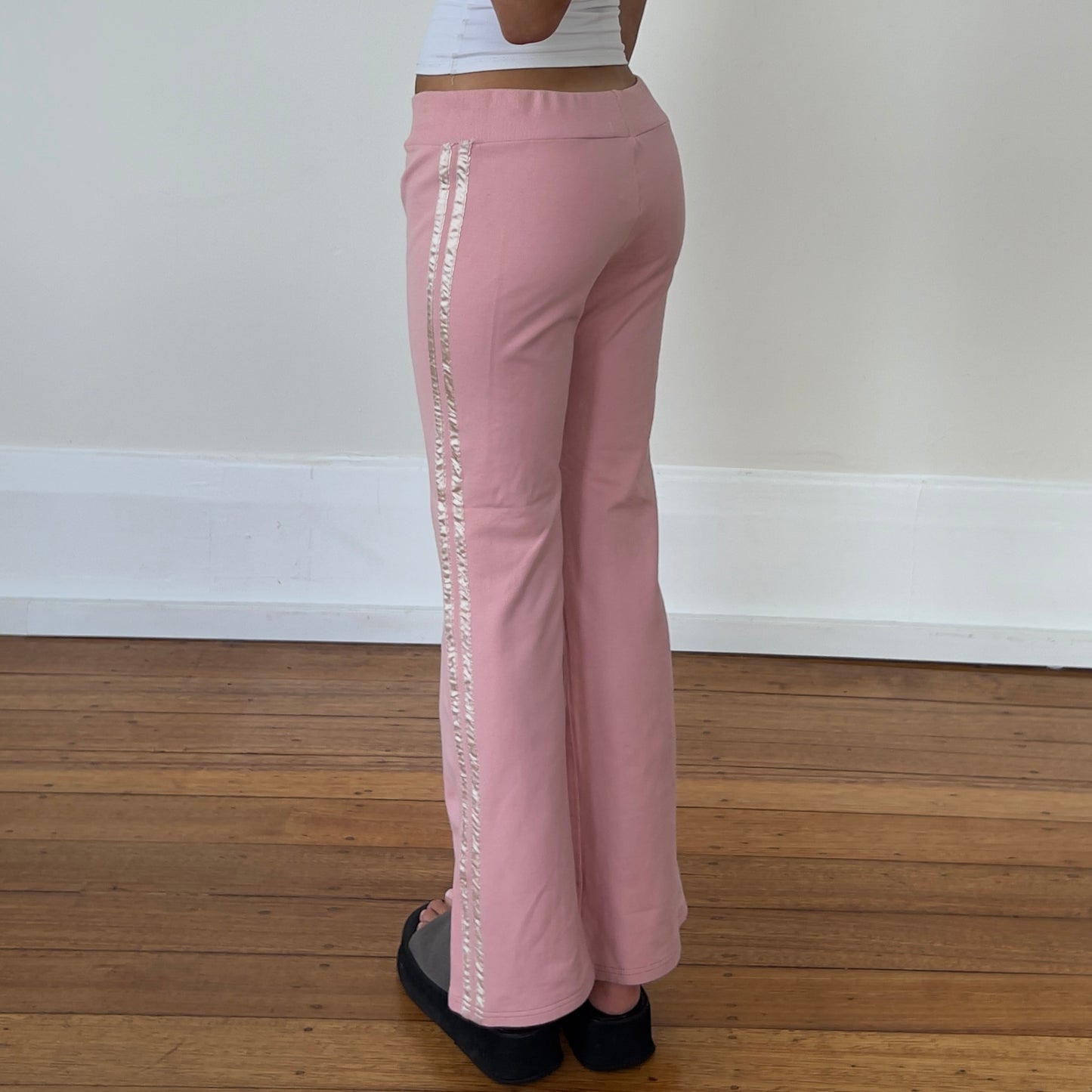 pink flared sweatpants
