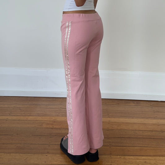 pink flared sweatpants