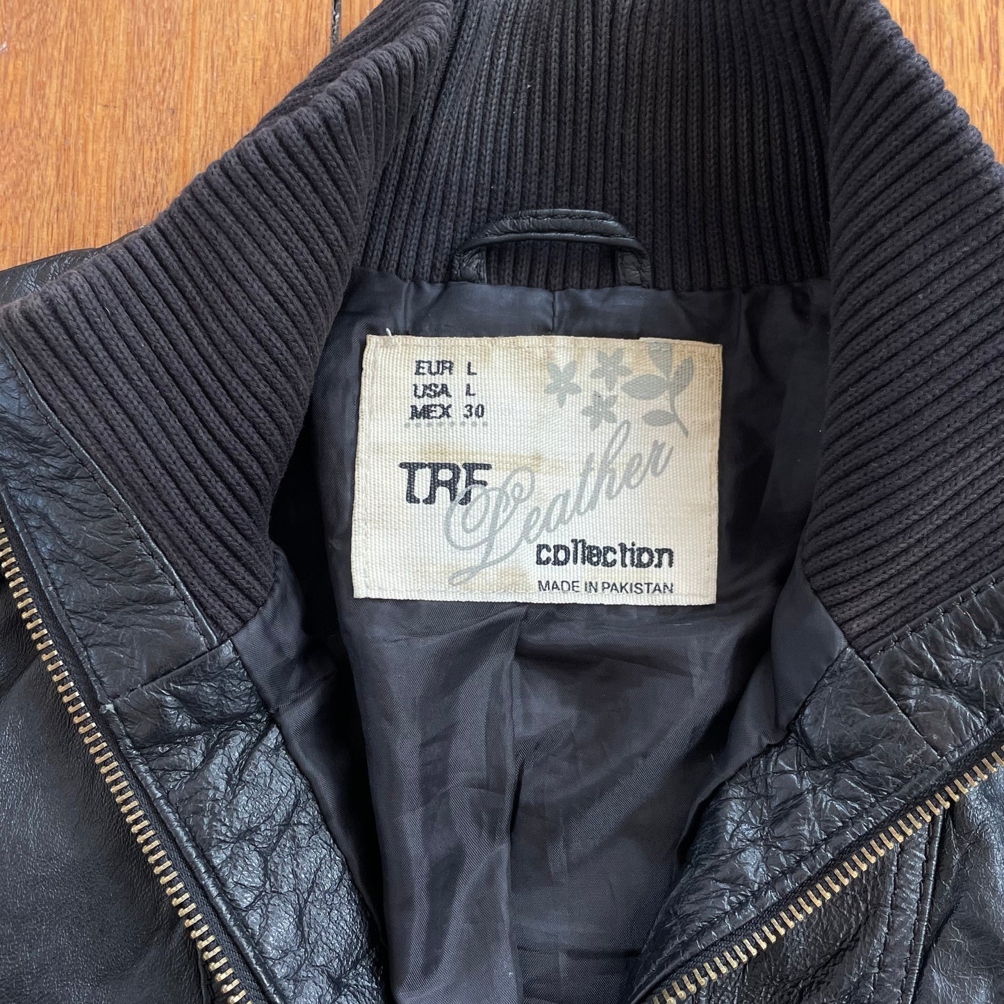 black leather jacket