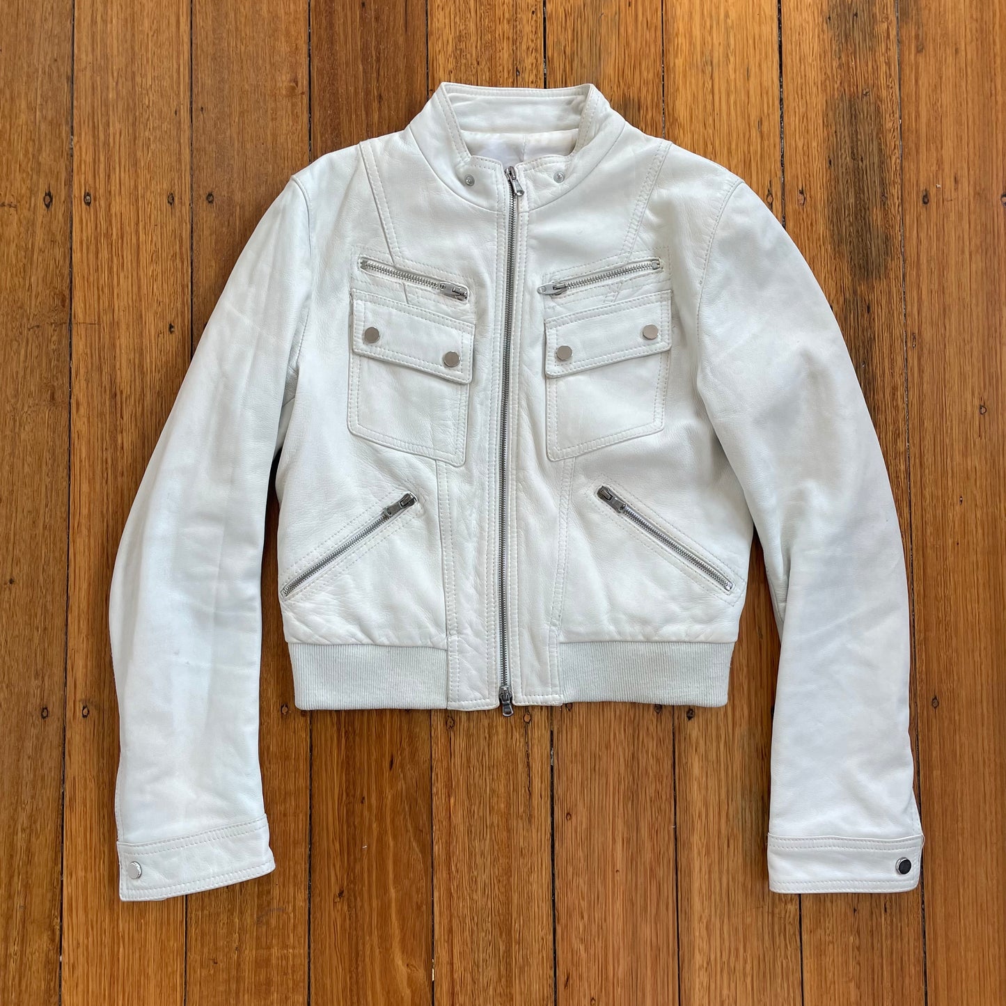 ivory leather jacket