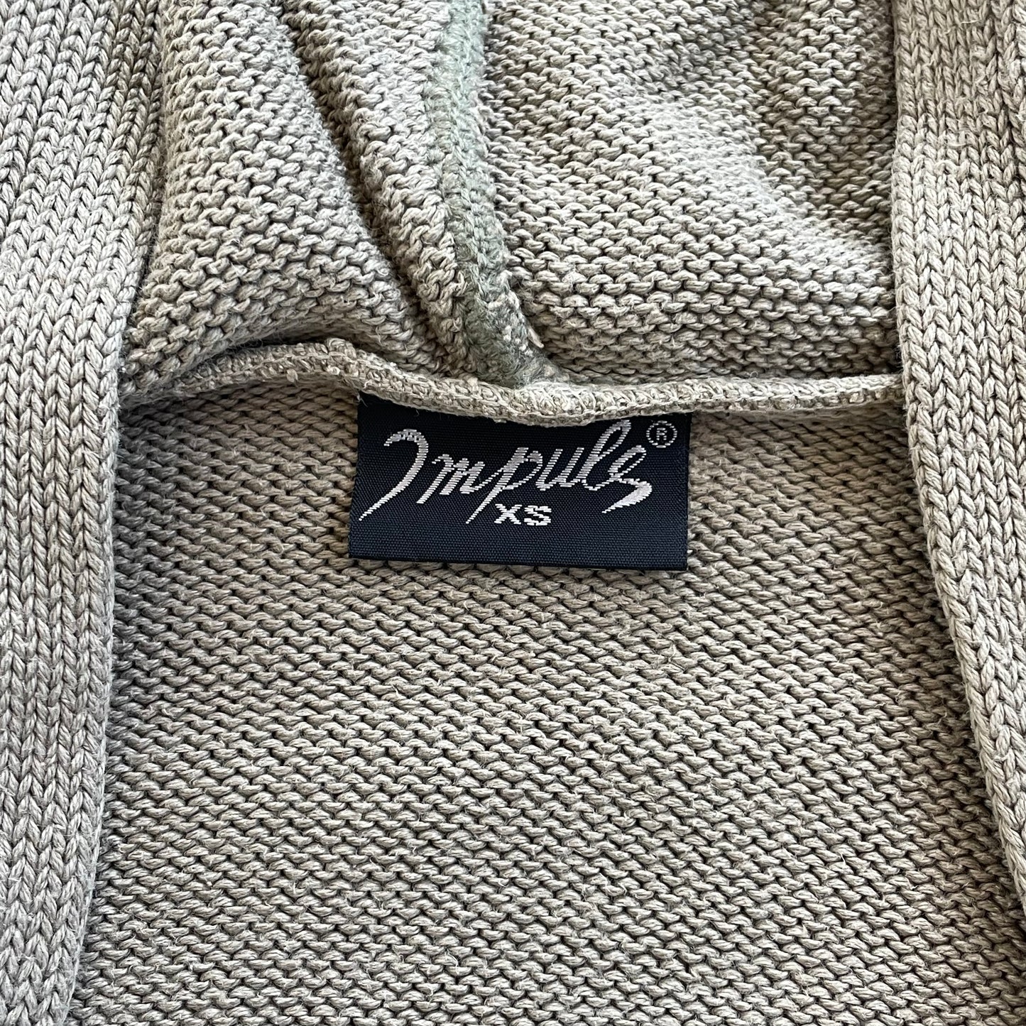 khaki hook & eye knit jacket