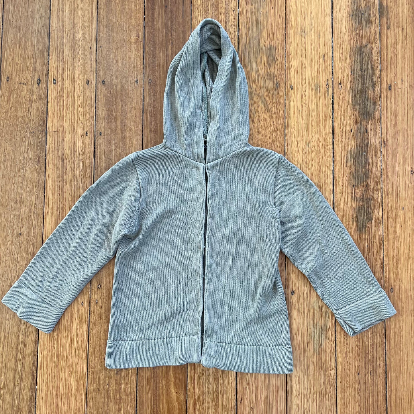 khaki hook & eye knit jacket