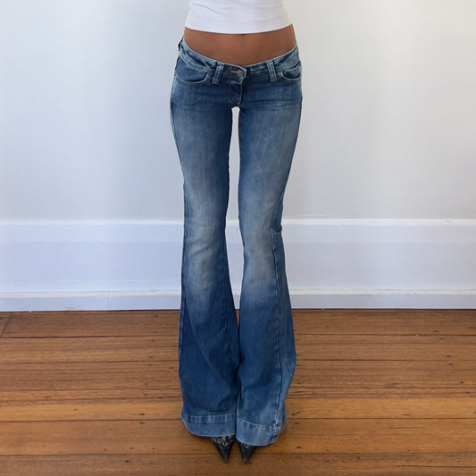 low rise flared jeans