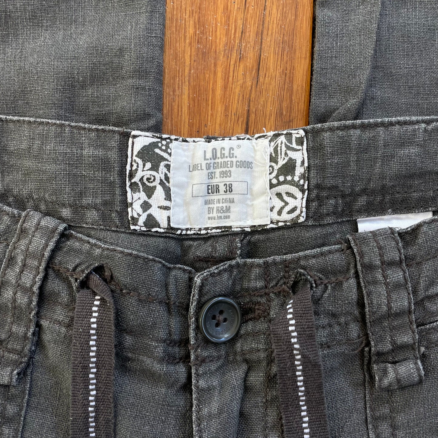 charcoal linen/cotton pants