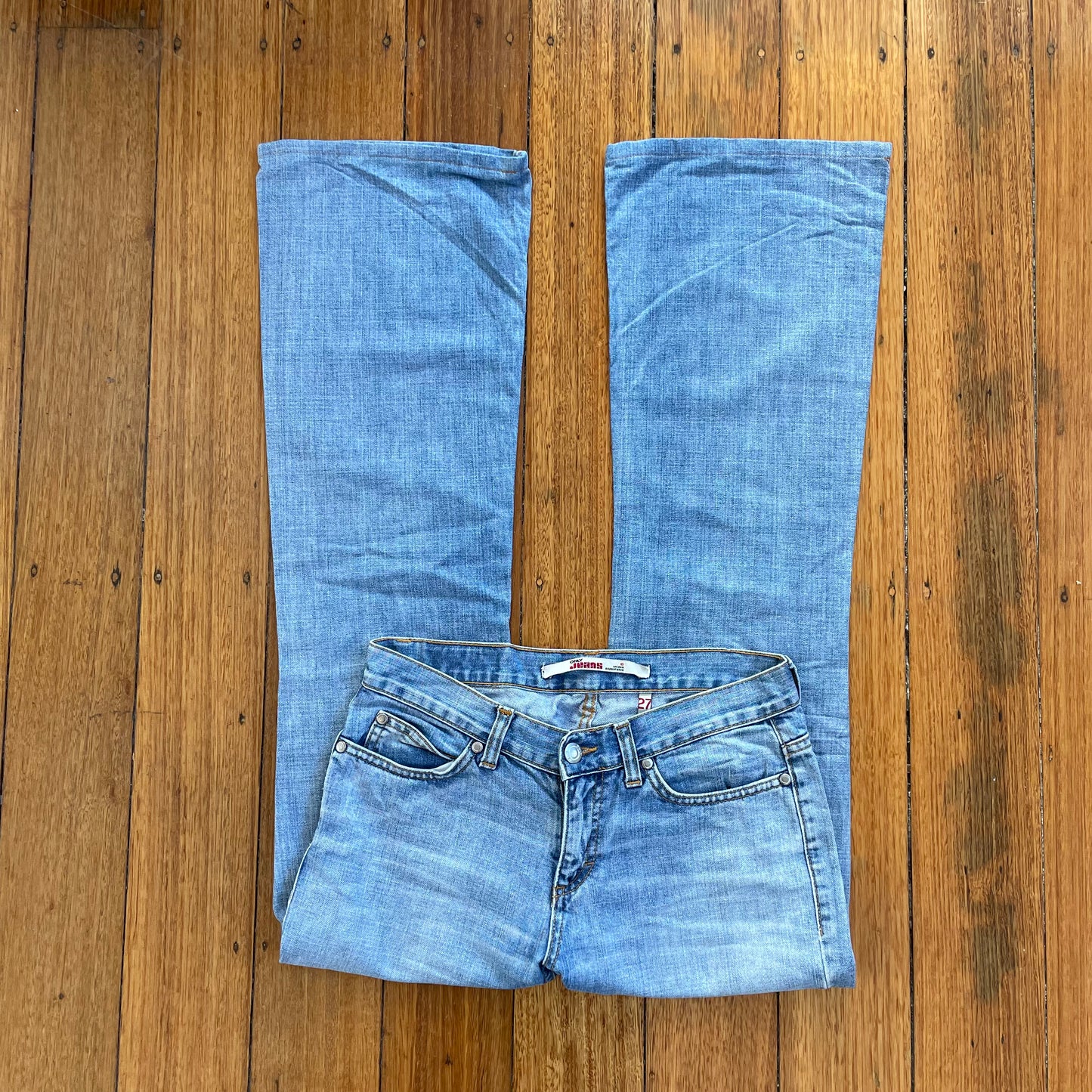 light denim bootcut jeans