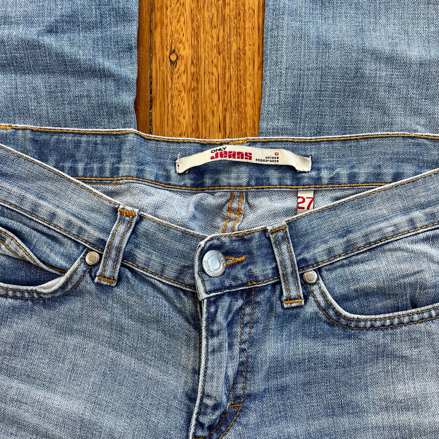 light denim bootcut jeans