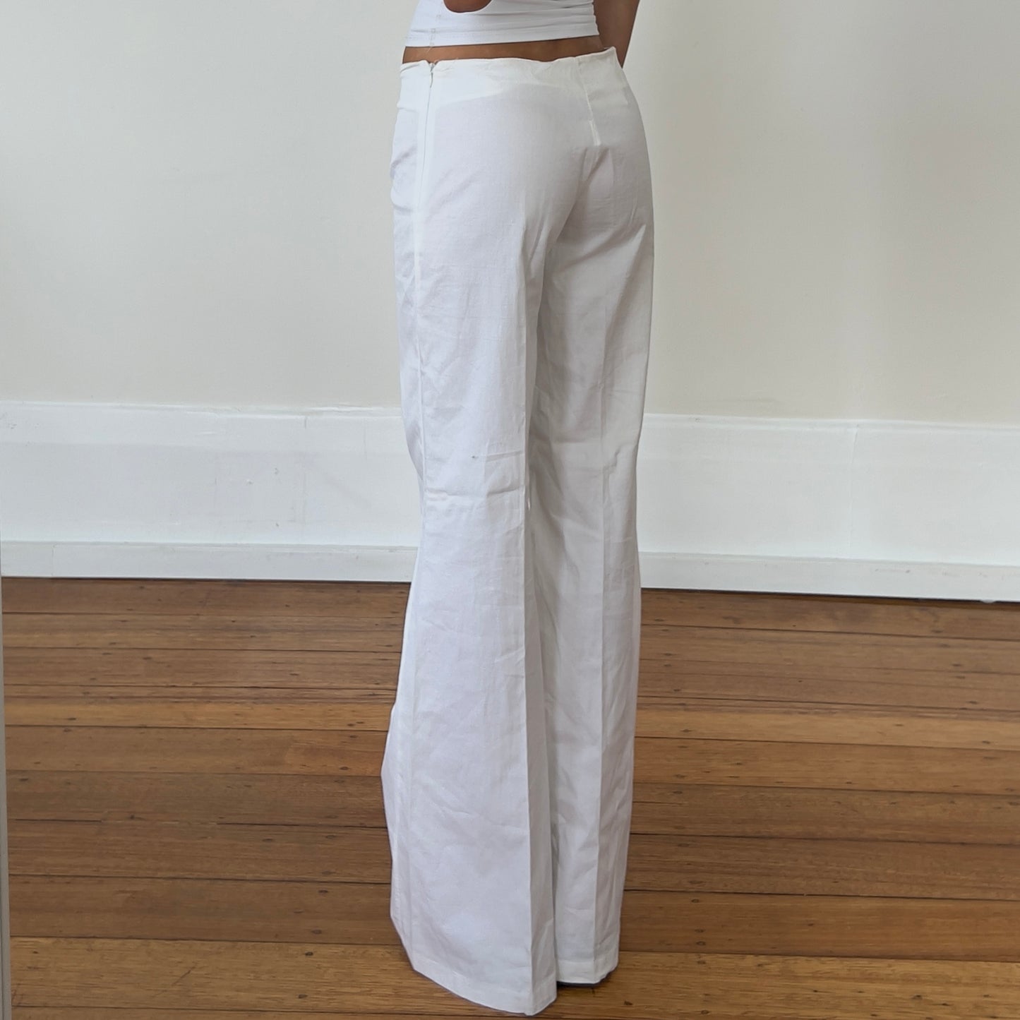 white wide leg pants