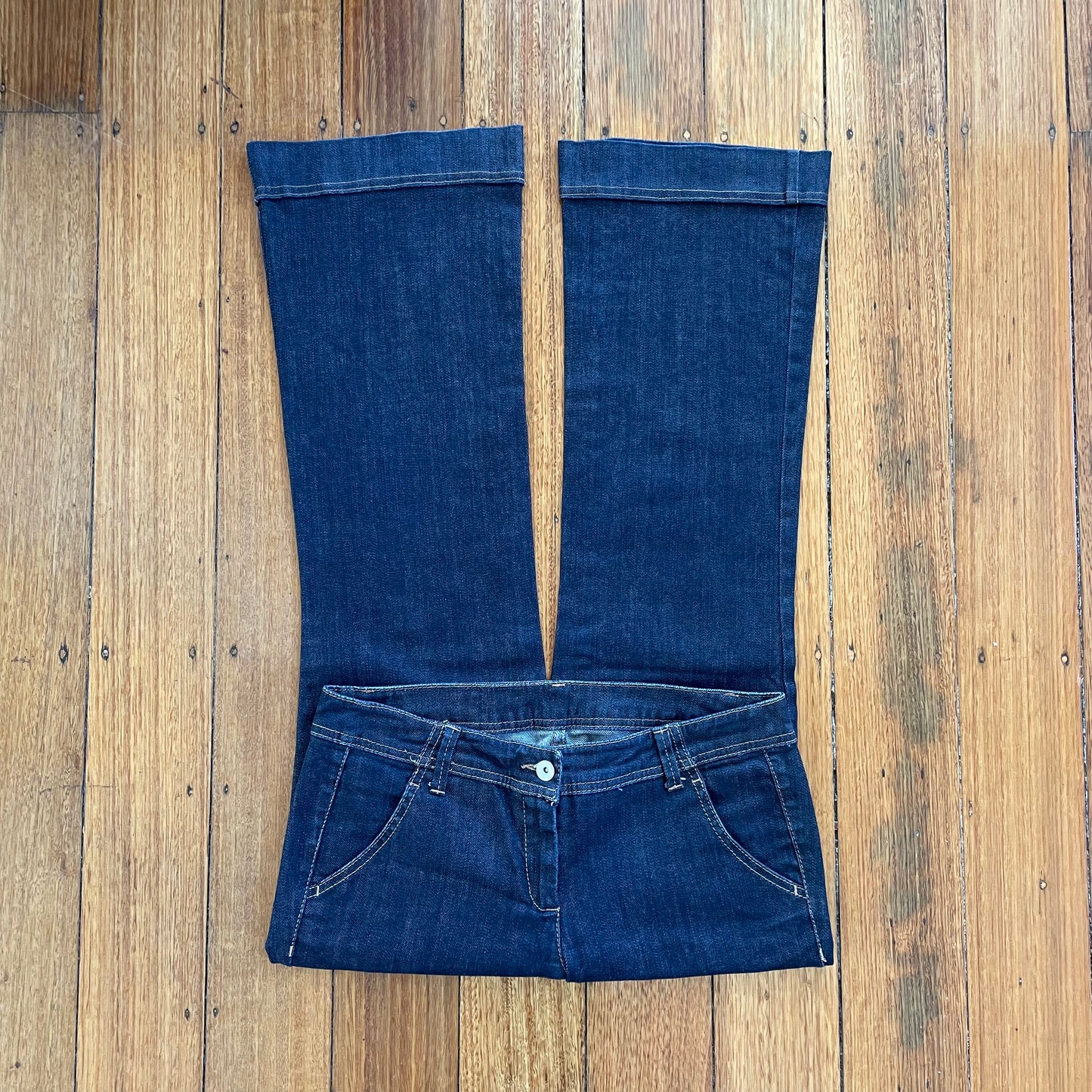 dark denim flared jeans