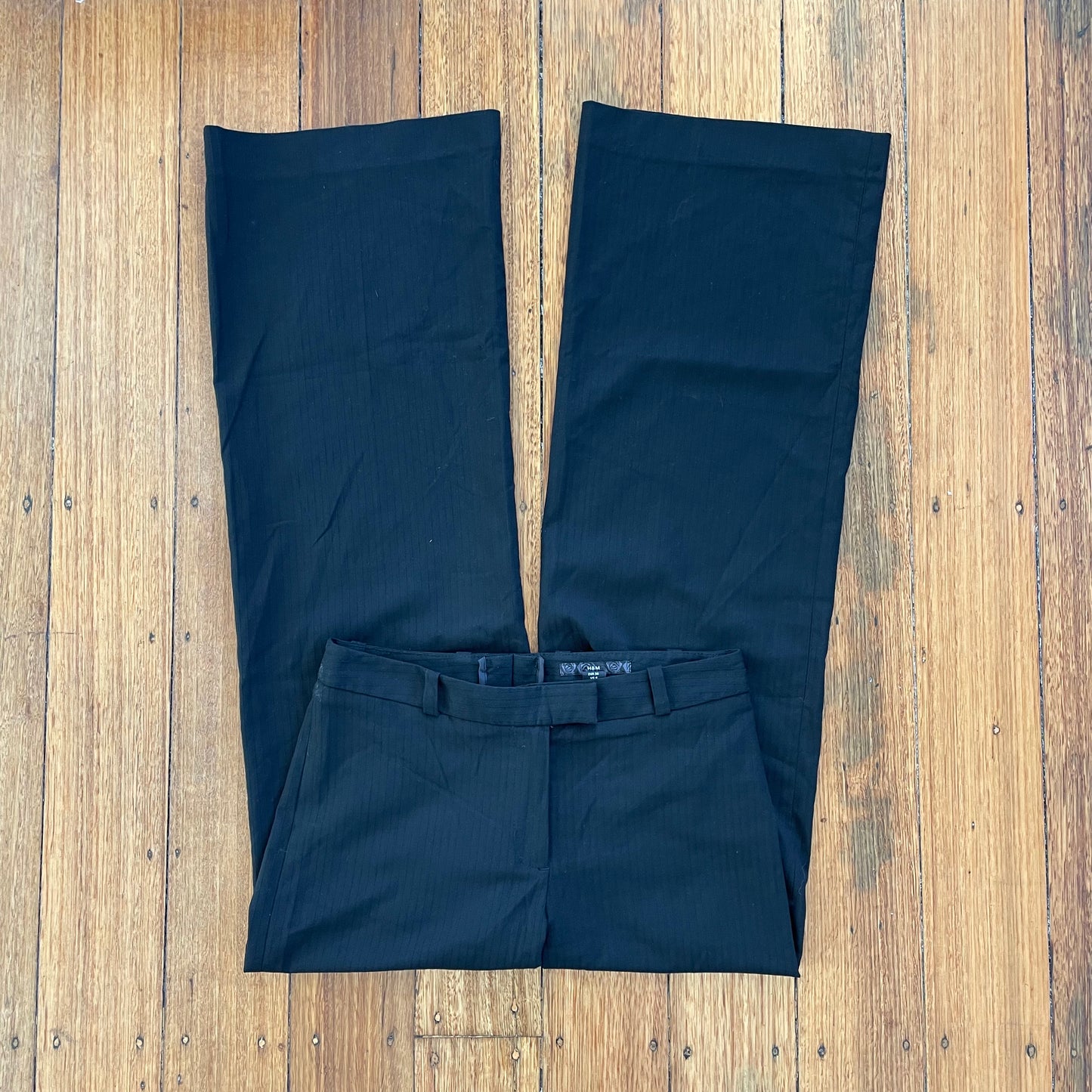 black wide leg trousers