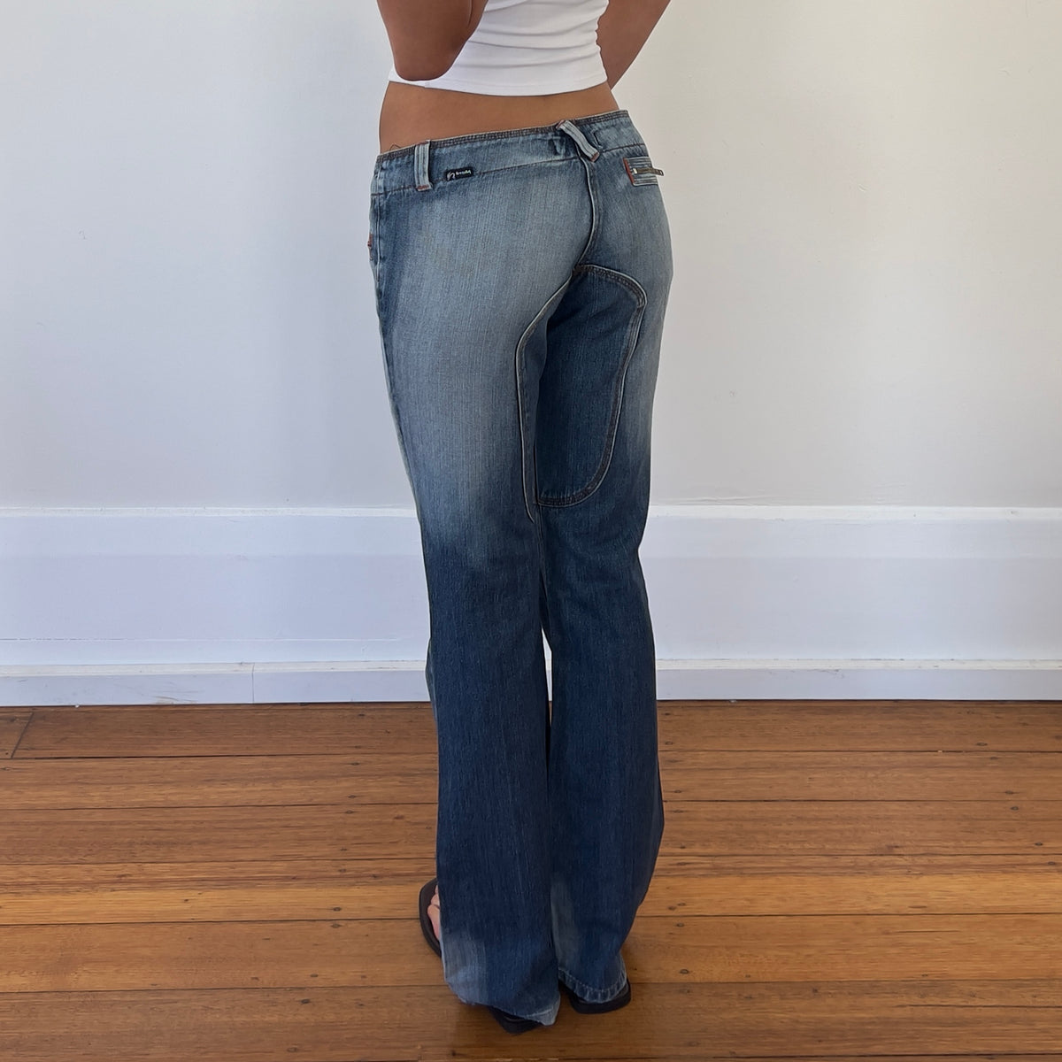 low rise denim jeans