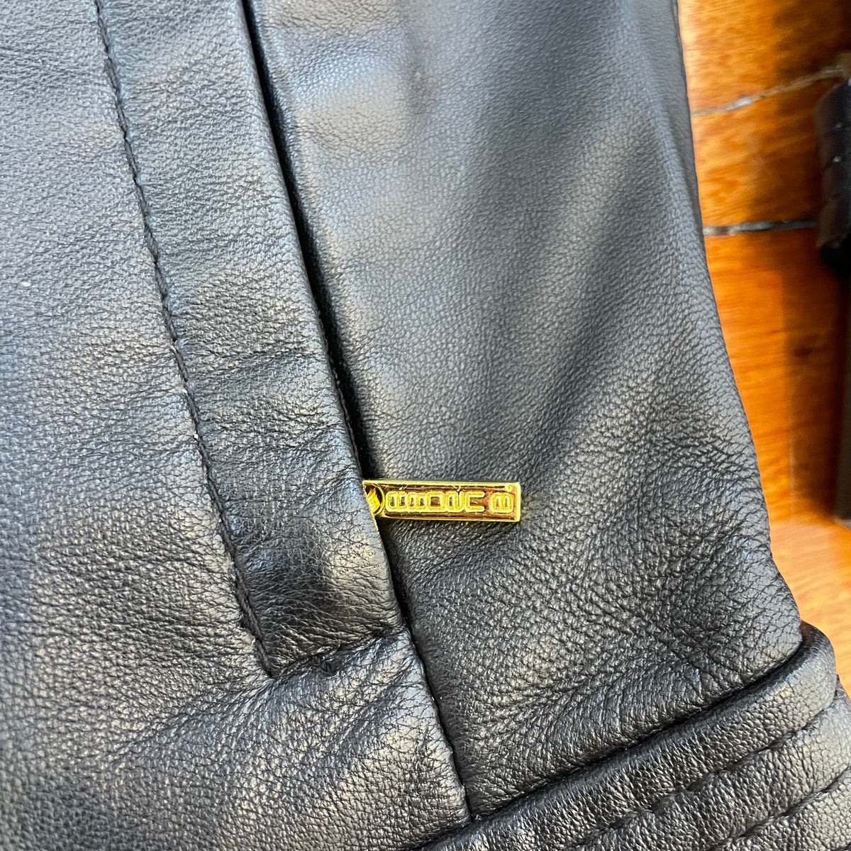 3/4 sleeve black leather jacket
