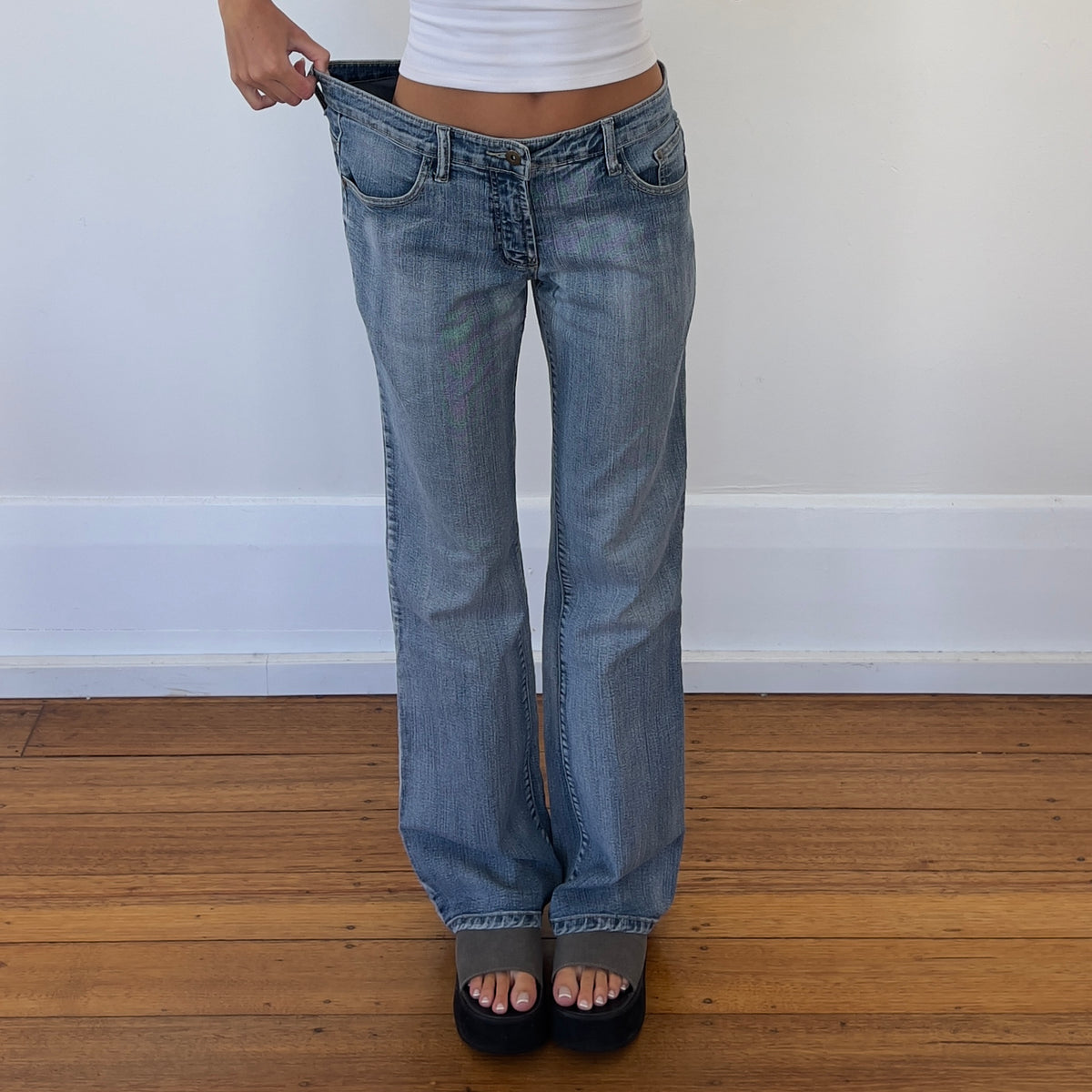 wide leg denim jeans