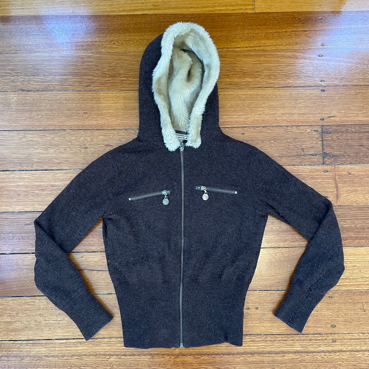 zip-up wool jacket