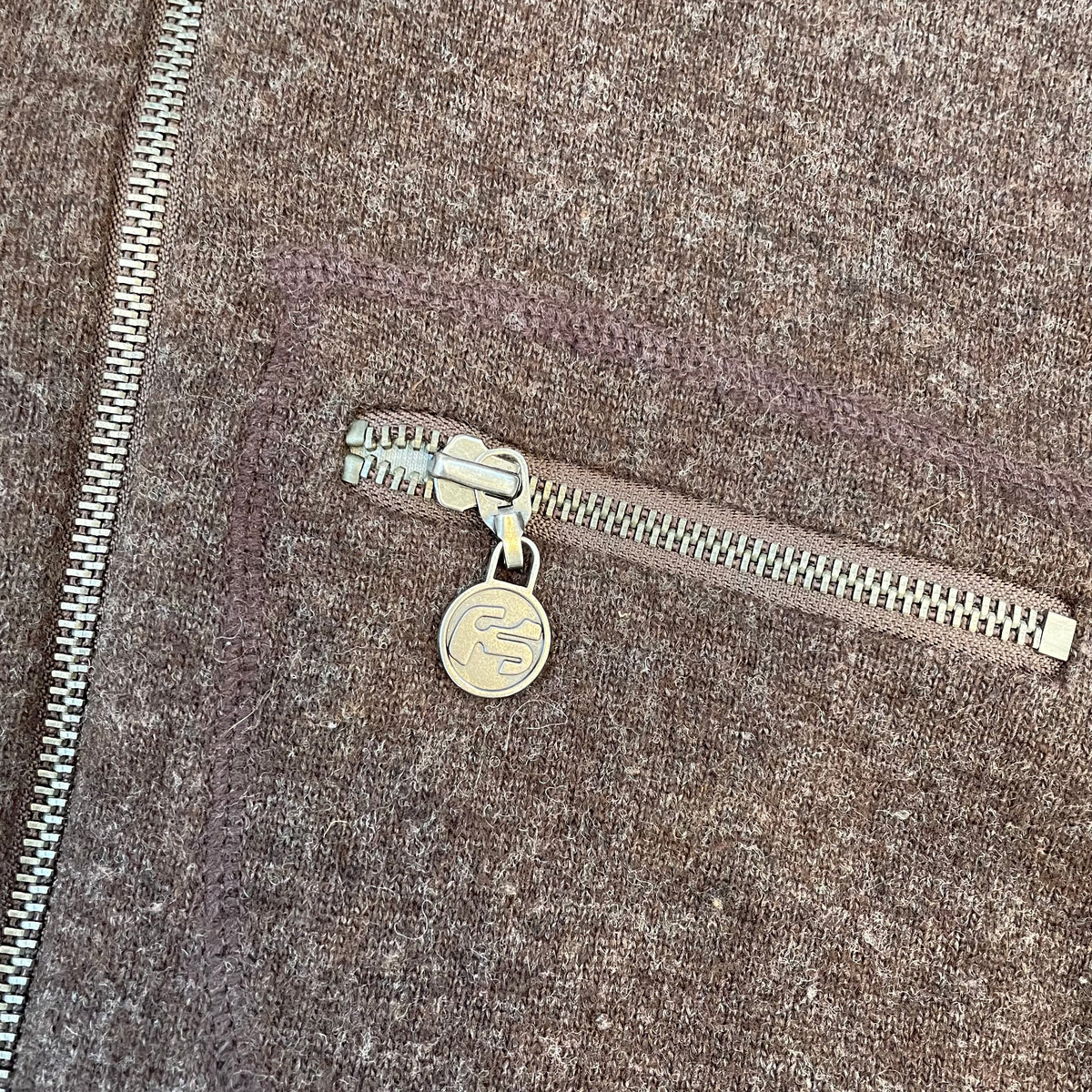 zip-up wool jacket