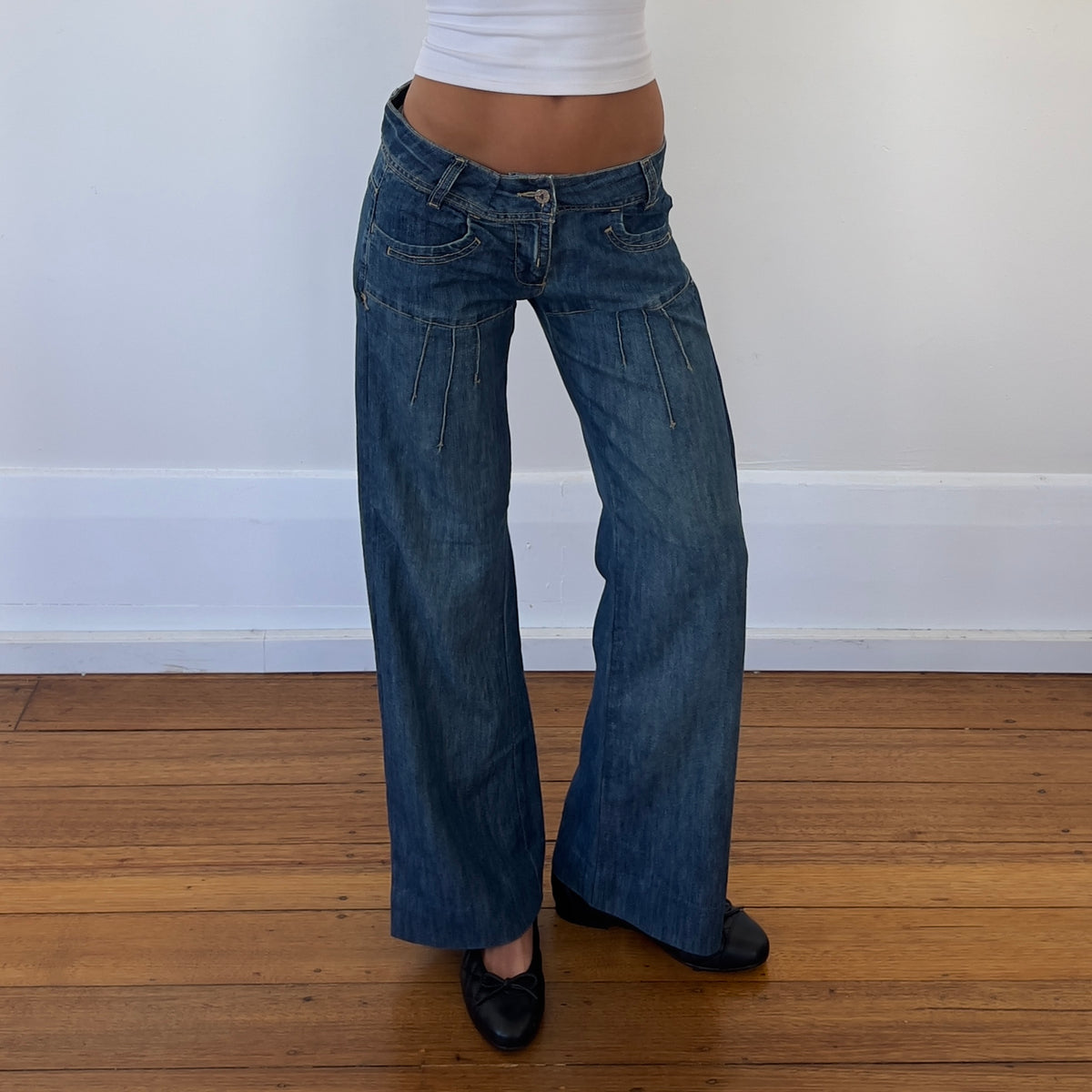 low rise wide leg jeans