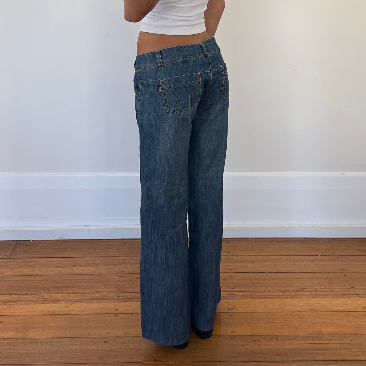 low rise wide leg jeans