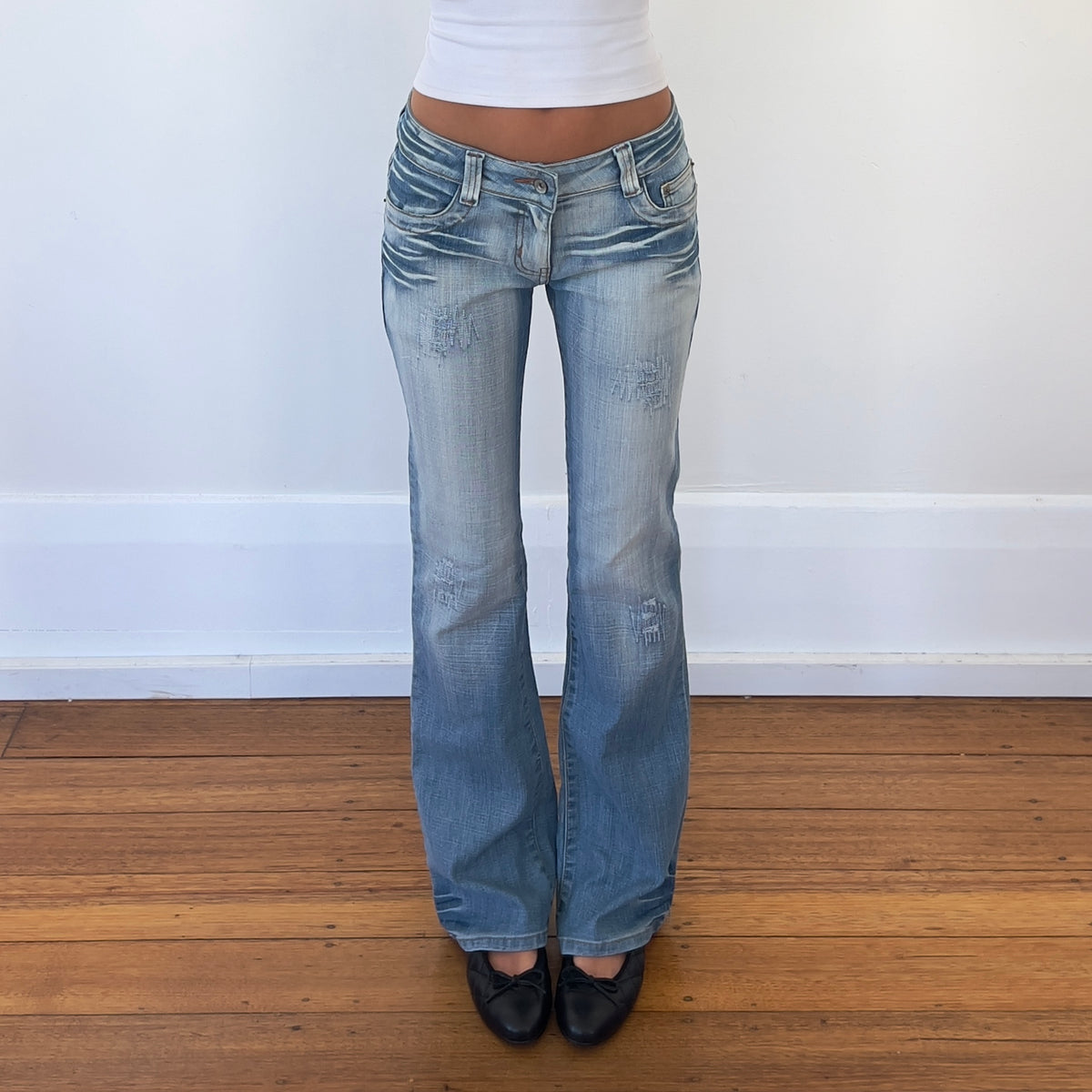 low rise bootcut jeans