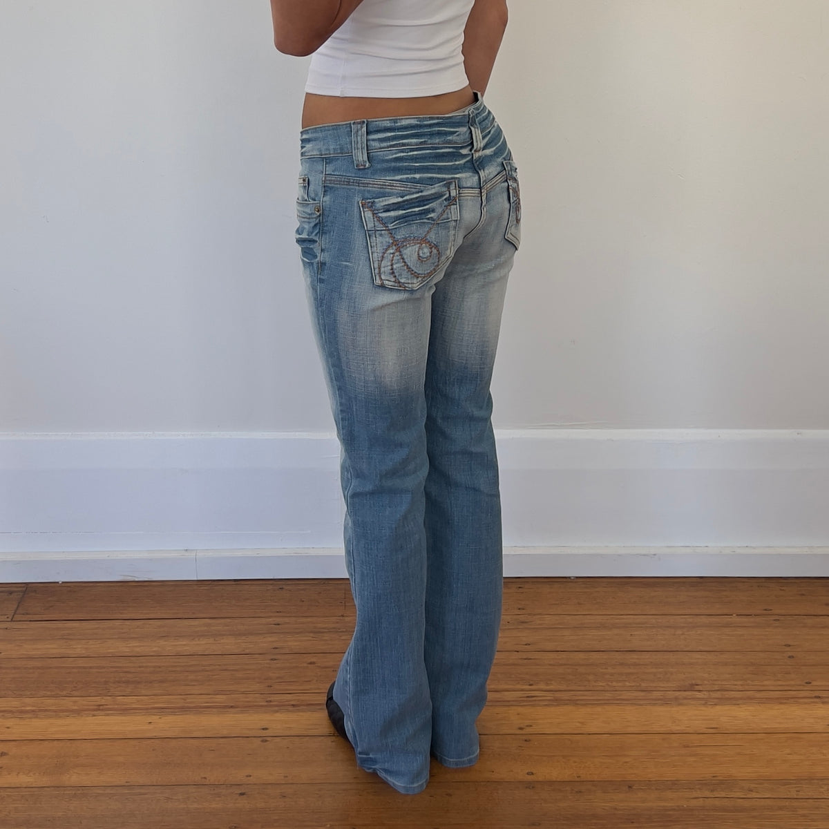 low rise bootcut jeans