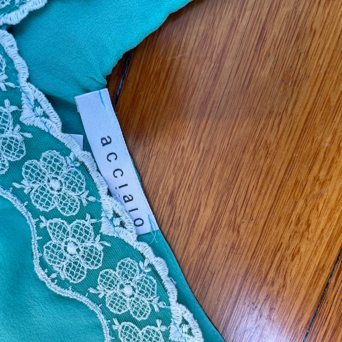 turquoise silk top