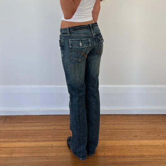 dark denim bootcut jeans