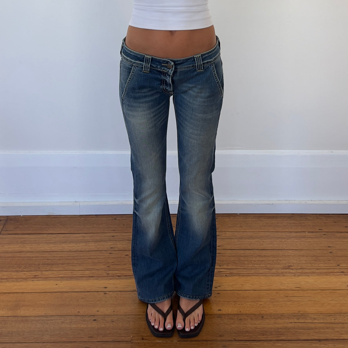 low rise bootcut jeans