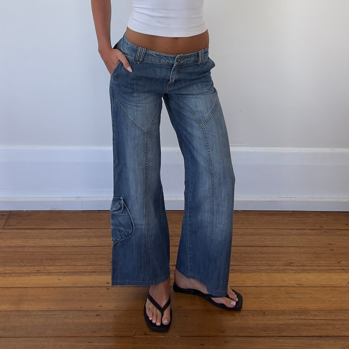 wide leg denim jeans