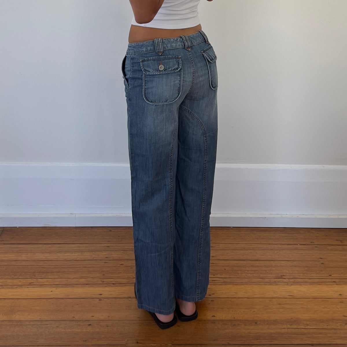 wide leg denim jeans