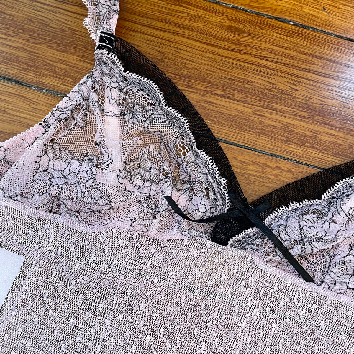 pink sheer mesh cami