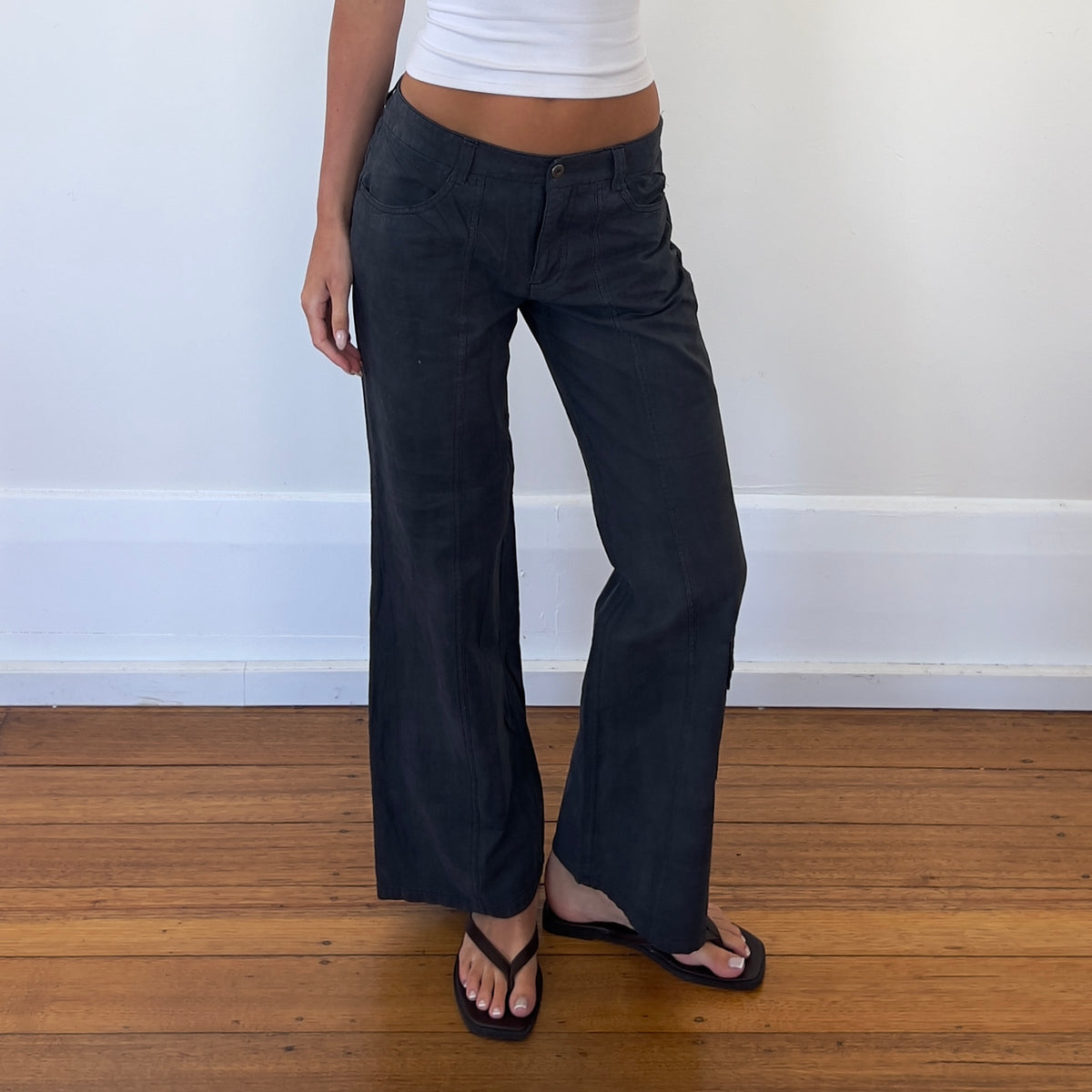 charcoal cargo style pants