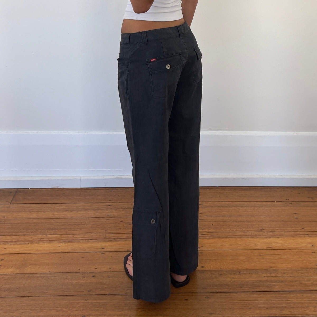 charcoal cargo style pants