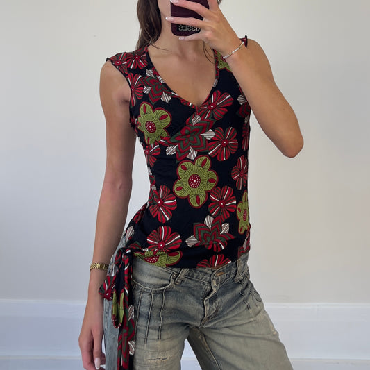floral wrap look top