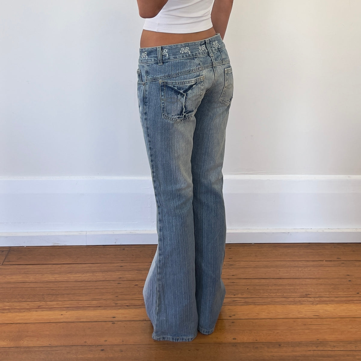 light denim flared jeans