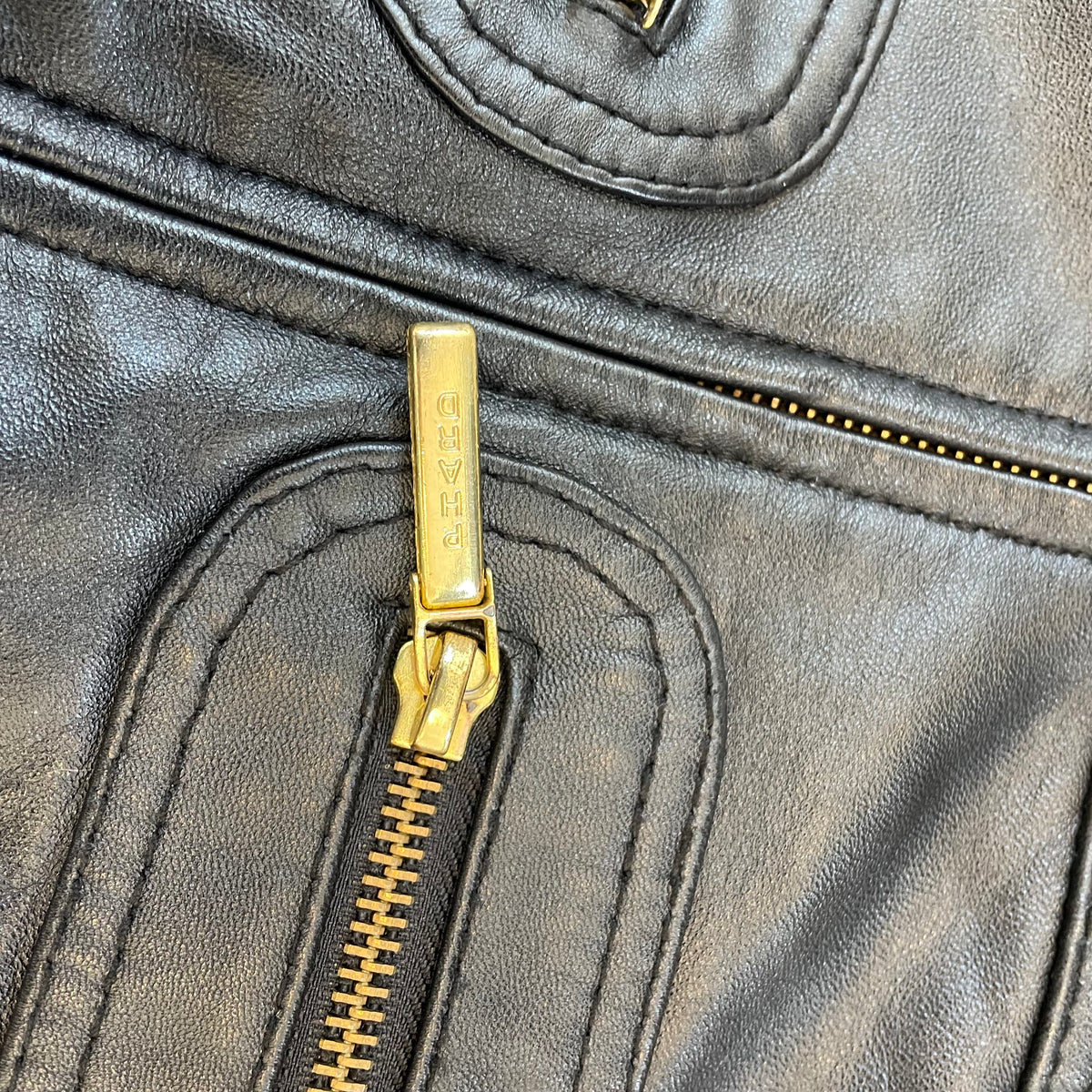 black leather jacket