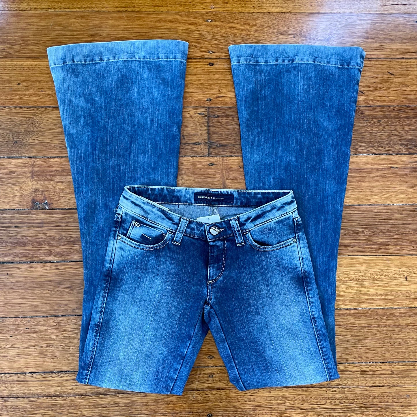 low rise flared jeans