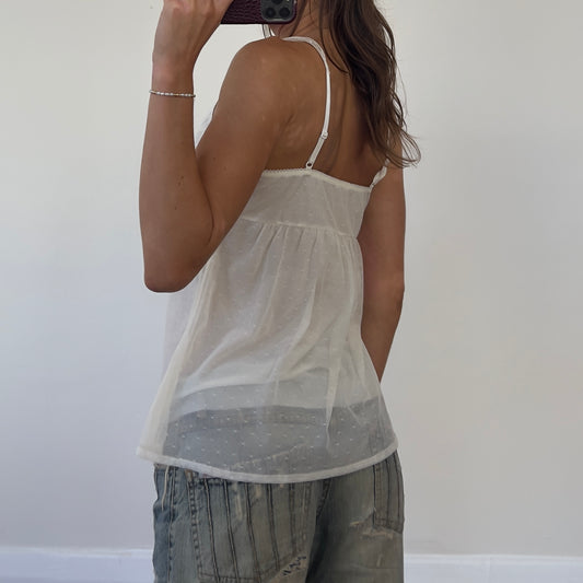 white mesh lace cami