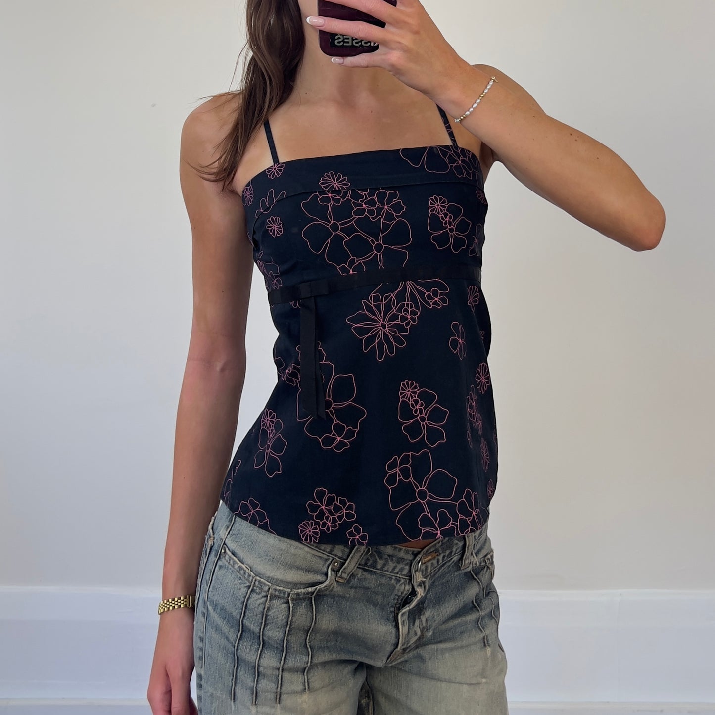 floral fitted cami