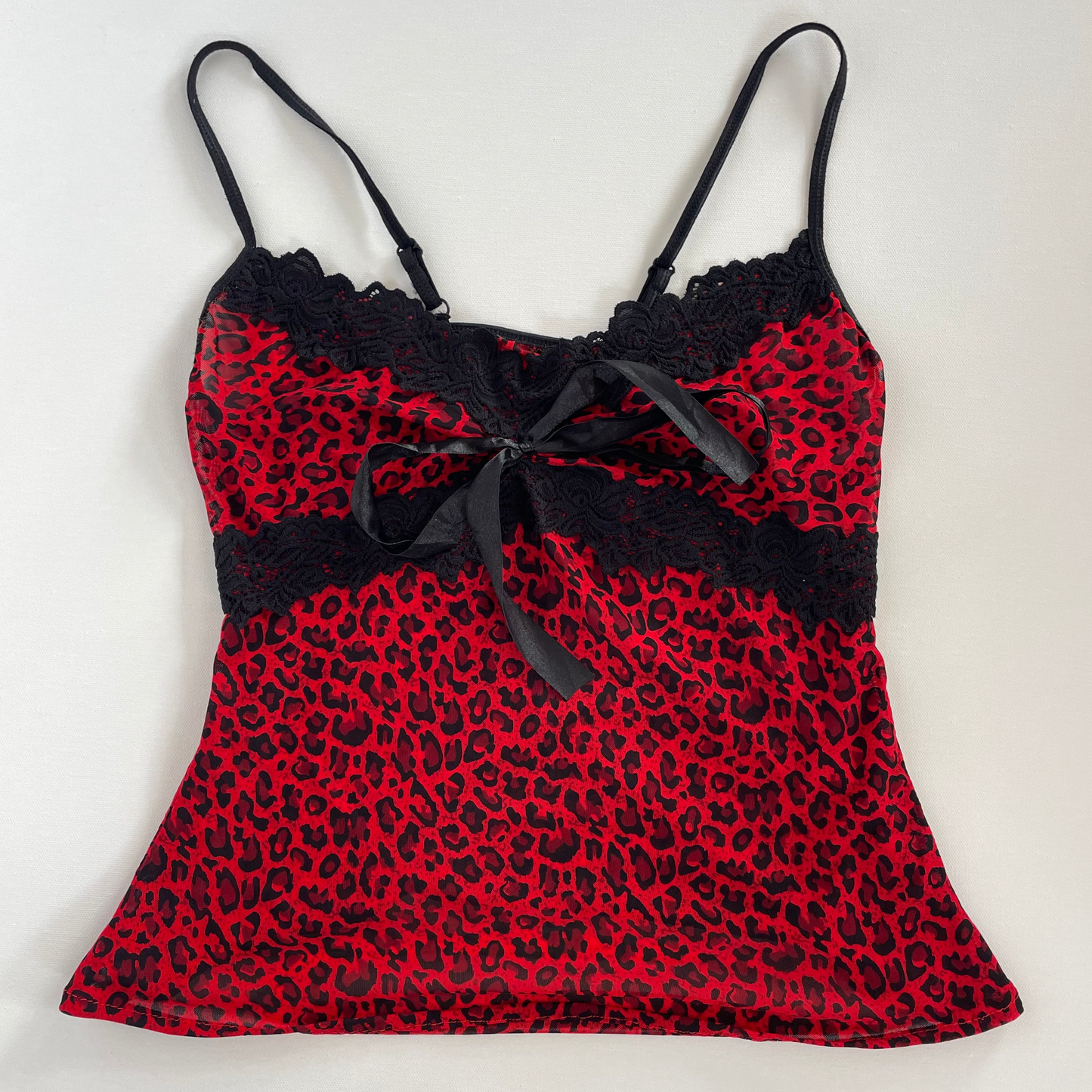 red/black leopard print cami