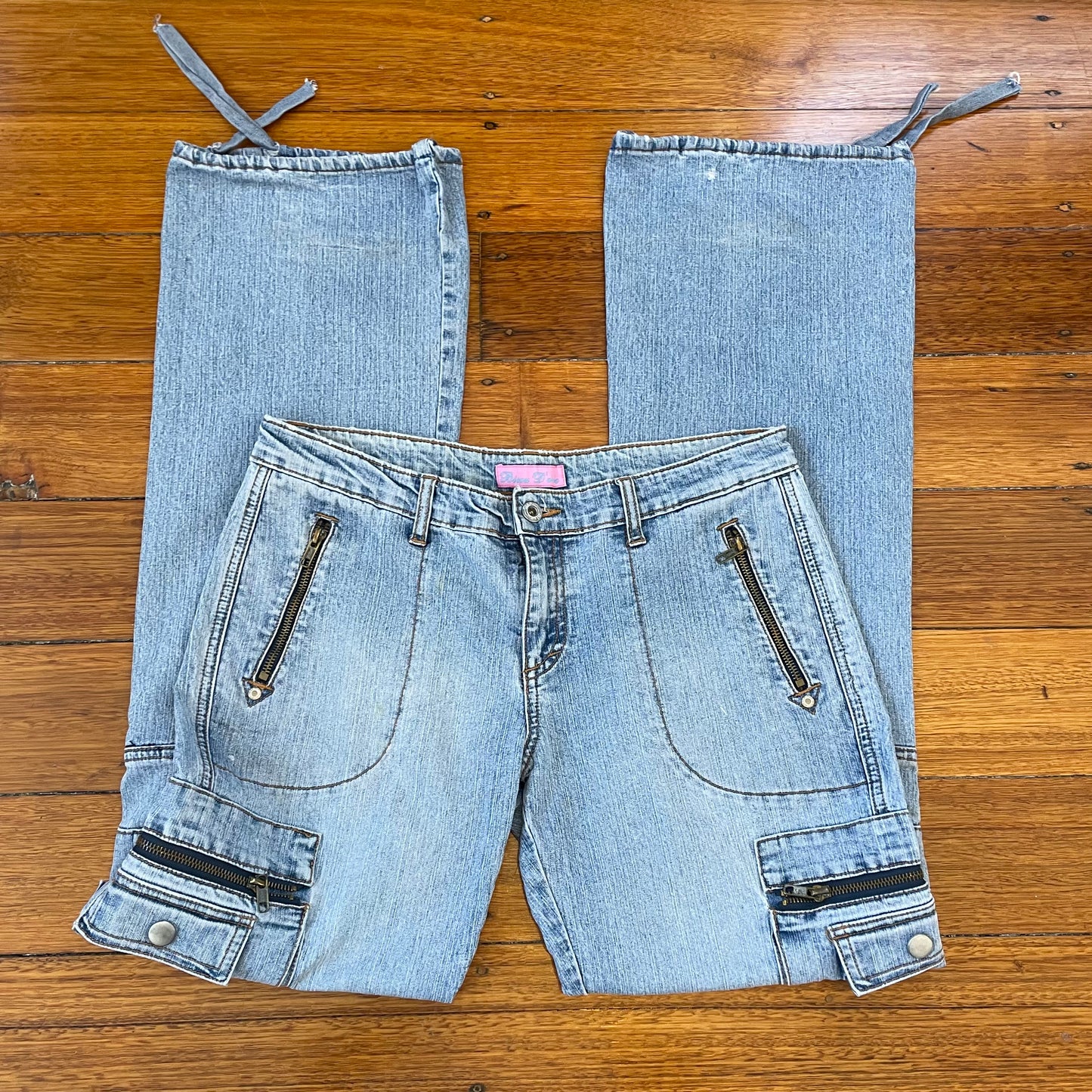 cargo style wide leg jeans