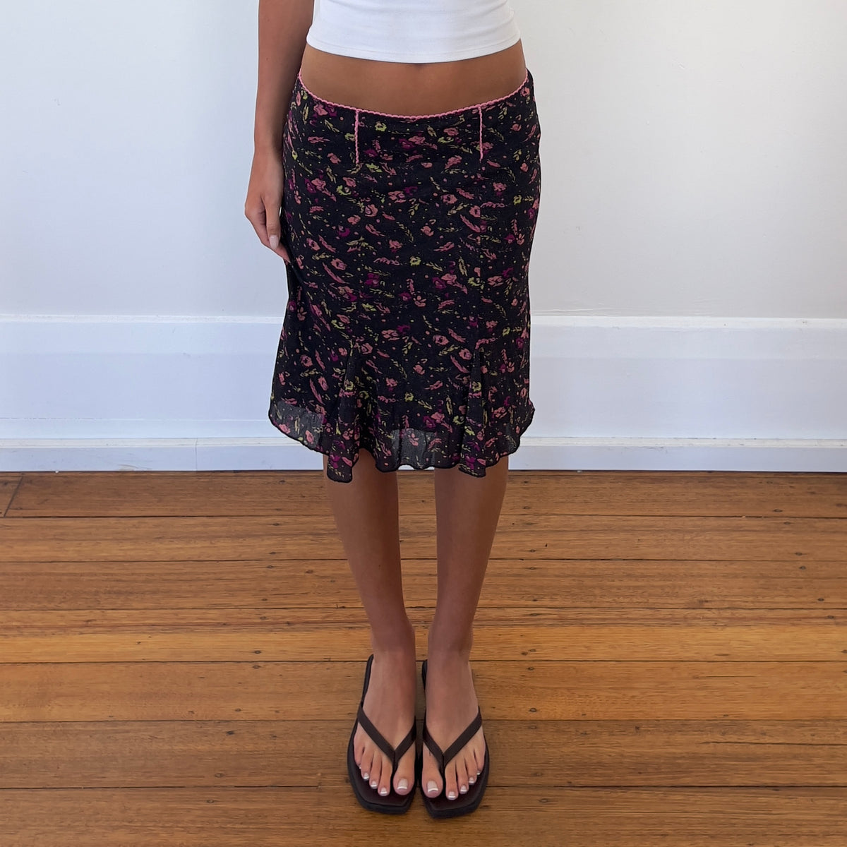 floral midi skirt