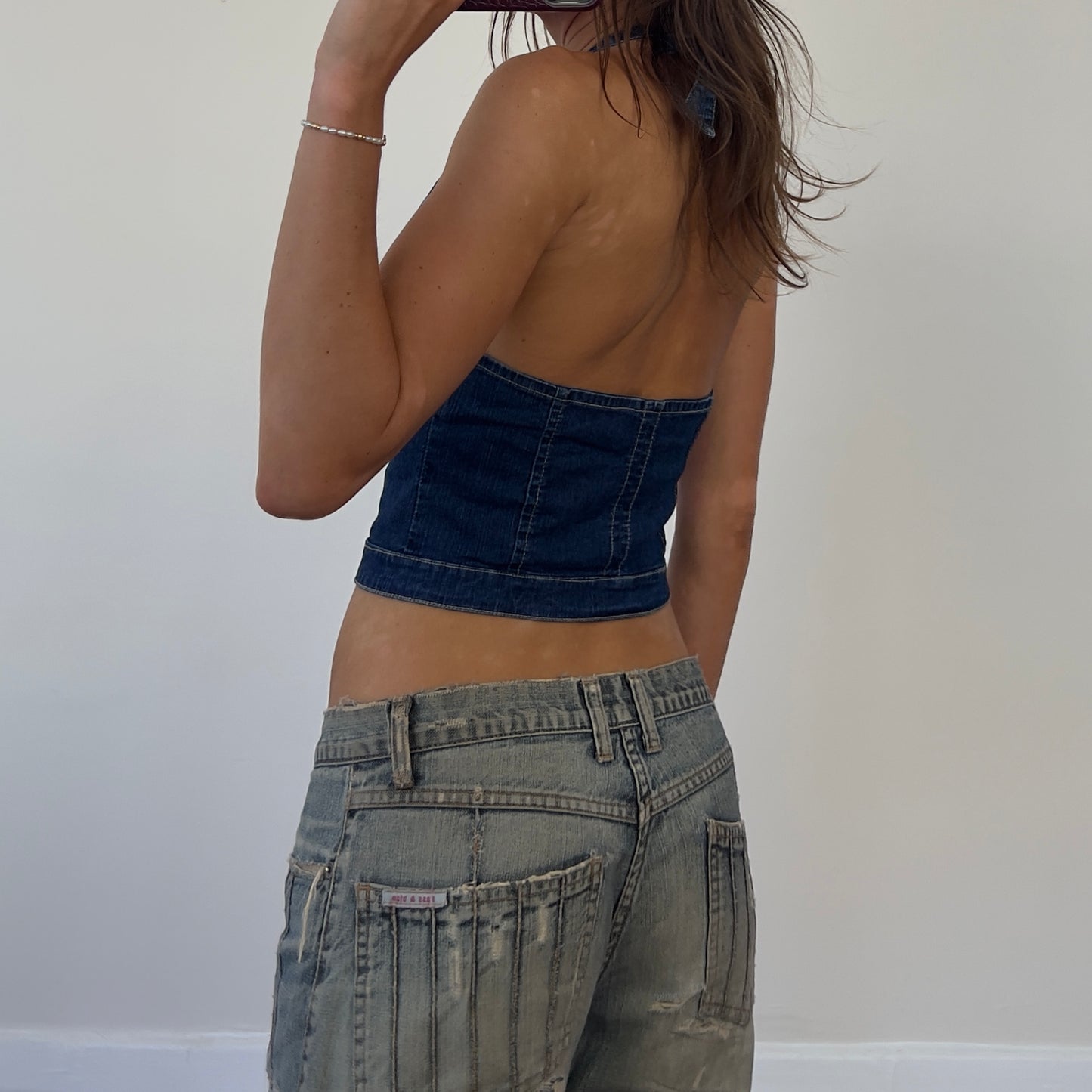 denim halter top