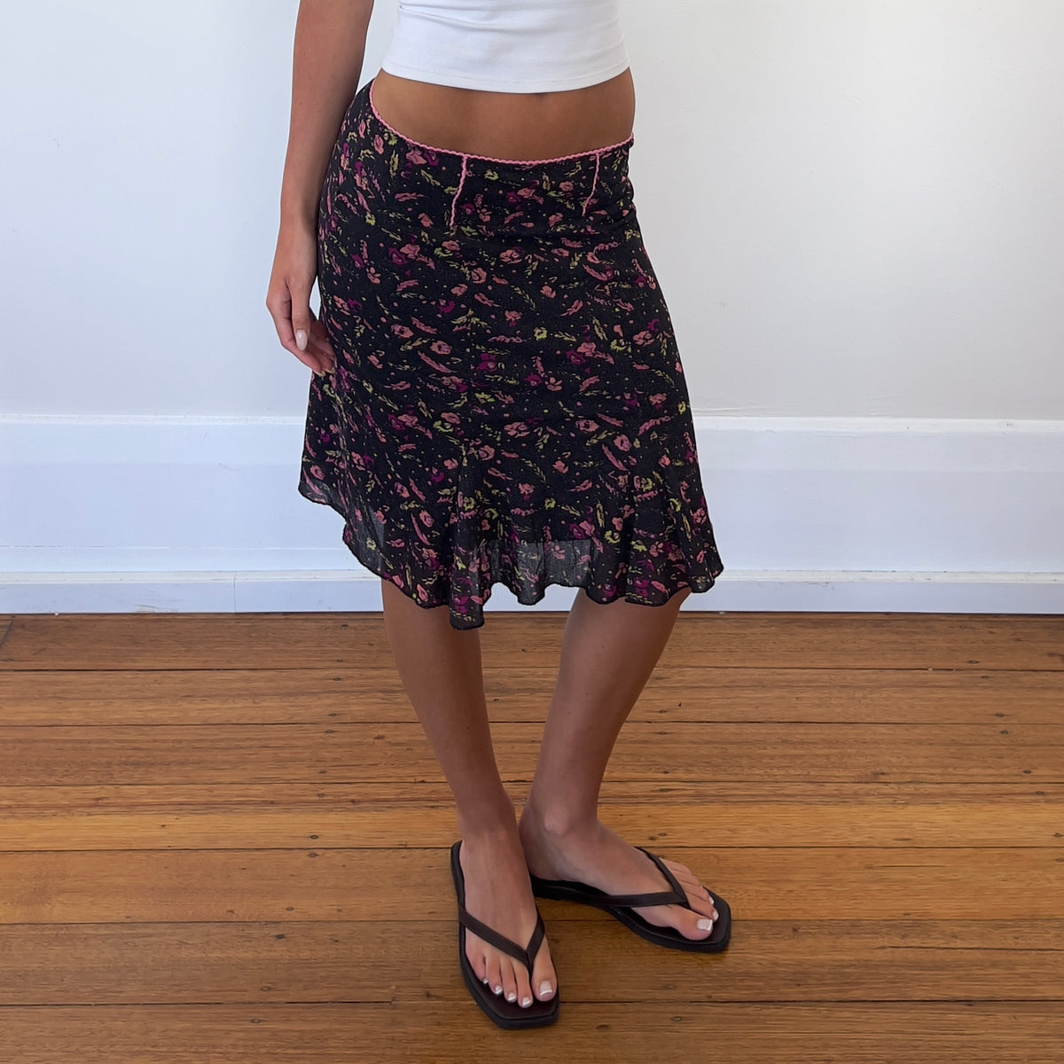 floral midi skirt